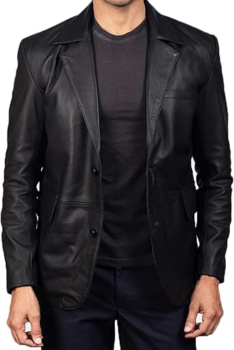 leather blazer men