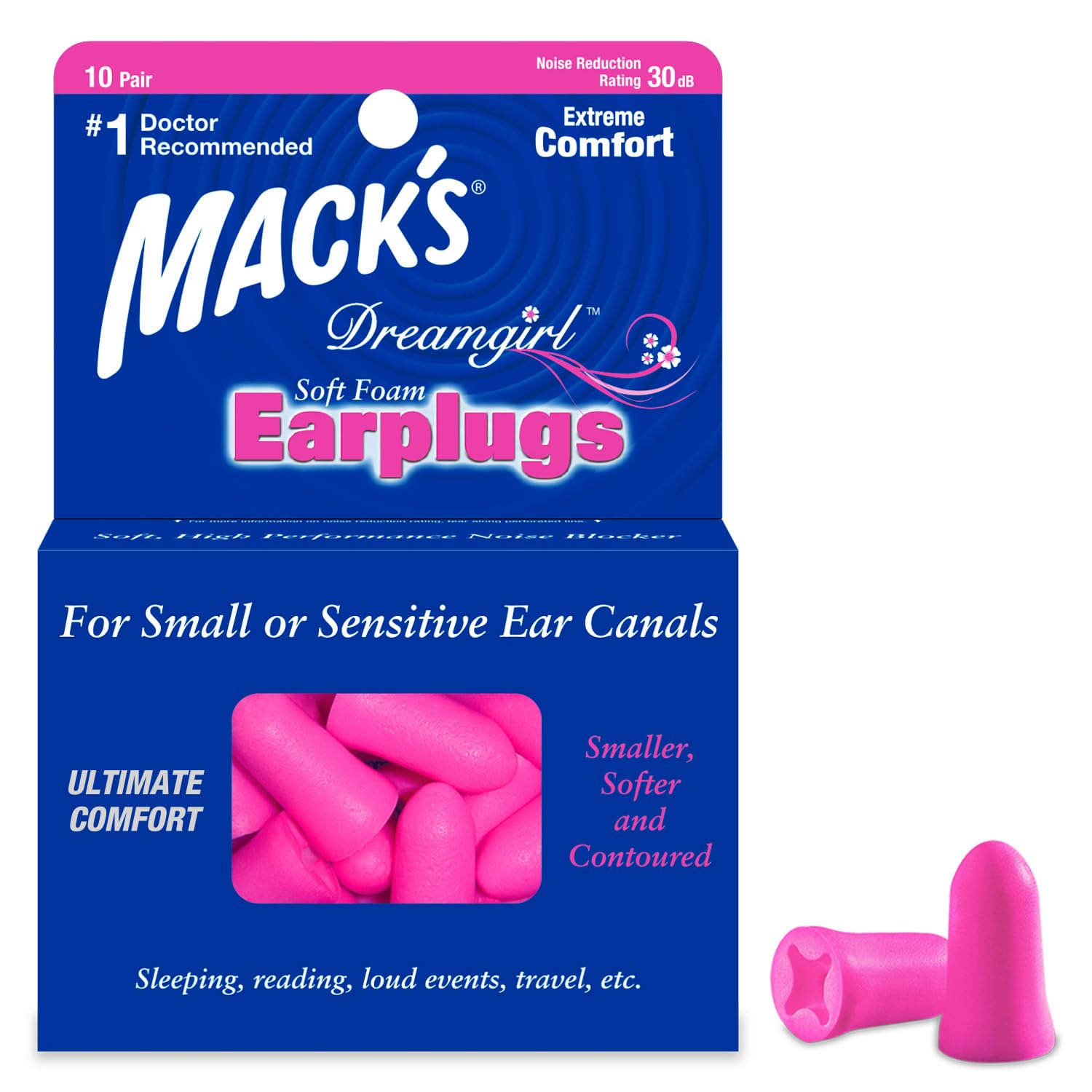 MACK'S® Dreamgirl Soft Foam Earplugs (10 Pairs)