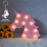 Glintee Unicorn LED Night Lamp Decorative Marquee Signs Battery Operated Light for Party Supplies -Wall Decoration for Living Room,Bedroom(Pink Unicorn Head)