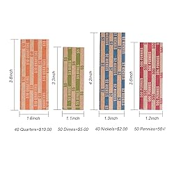 Coin Wrappers Assorted 250 PCS Flat Coin Rolls