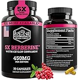 Black Forest 5X Berberine a Dihydroberberine Supplement (Super Berberine Now 5X More Effective Than Regular Berberine HCL) Best Dihydroberberine with Ceylon Cinnamon - Similar to Berberine Phytosome