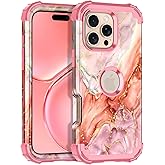 Casetego for iPhone 16 Pro Max Case,Three Layer Heavy Duty Sturdy Shockproof Protection Full Rugged Hard PC+Soft TPU Bumper Protective Girls Case for Apple iPhone 16 Pro Max 6.9 inch,Gold