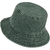 NTLWKR Bucket Hat for Men and Women,Cotton Washed Denim Sun Hats for Fishing,Outdoor Hiking,Foldable Beach Travel Caps