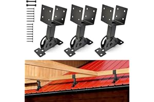 TAYORY 4x4 Heavy Duty Roof Riser Brackets Kit 3 Pcs，Adjustable Angle Pergola Brackets Black Powder-Coated for Patio Pergola Gazebo