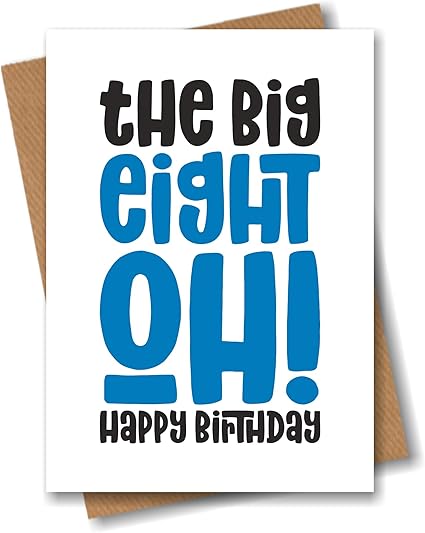 Divertente Biglietto Di Auguri Per 80 Compleanno Per Lui Uomini Marito 80 Anni The Big Eight Oh Amazon It Cancelleria E Prodotti Per Ufficio