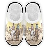 Fisyme Slippers Soft Non-Slip Indoor House Slippers Home Shoes For Bedroom Hotel Travel Spa