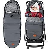 Zooawa Warm Bunting Bag Universal, Waterproof Baby Stroller Sleeping Bag for Cold Weather, Stroller Toddler Footmuff, Extra Thick, Fits 6-36 Months Baby, Gray