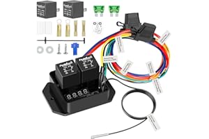 FASTSTORM Digital Radiator Fan Switch Kit 12V/24V, Adjustable 104°F-230°F w/Dual Electric Fan Switch Kit Replace #0444, Dual Fan Control, IP54