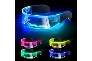 Ninonly LED Glasses Light Up Glasses 7 Colors 4 Modes Luminous Glasses for Men Women Christmas Party Bar Club Concert Cosplay