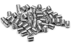 Eilumduo 50PCS M5 x 6mm Socket Set Grub Screws Stainless Steel Cup Point Screws Hex Allen Head Socket Set Screws