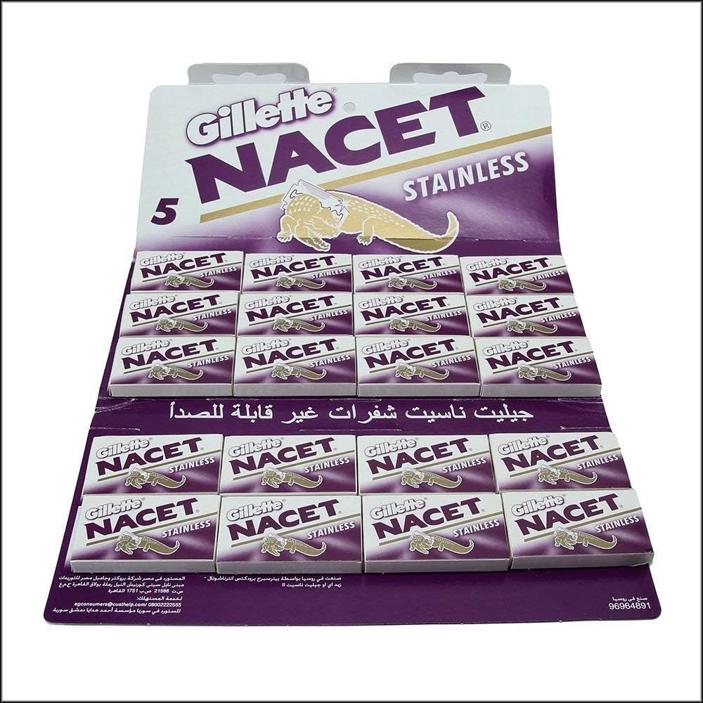 100 NACET STAINLESS Double Edge Safety Razor Shaving Blades