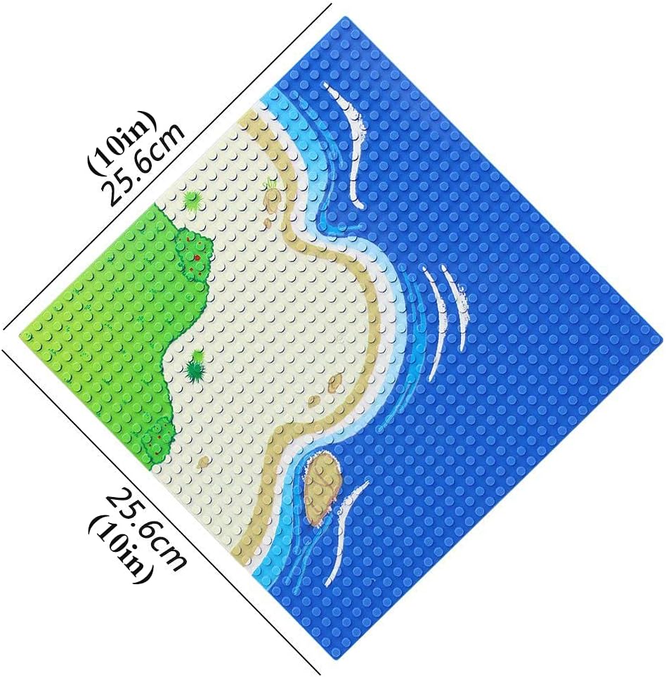 Feleph Classic Blue Baseplate 4 Pieces for City Road Beach Ocean Island Street Water Base Plate 25 x 25 cm - Image 4