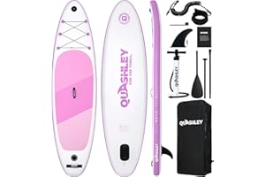 Quashley Inflatable Stand Up Paddle Board Ultra-Light Paddleboards 10.5'×34"/11'×32" Wide Board for Beginners with All Premium SUP Accessories for Youth & Adults Yoga and Fishing