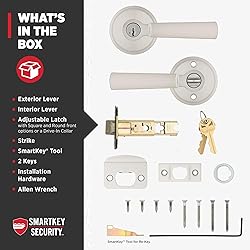 Kwikset Perth Entry Door Handle with Lock and