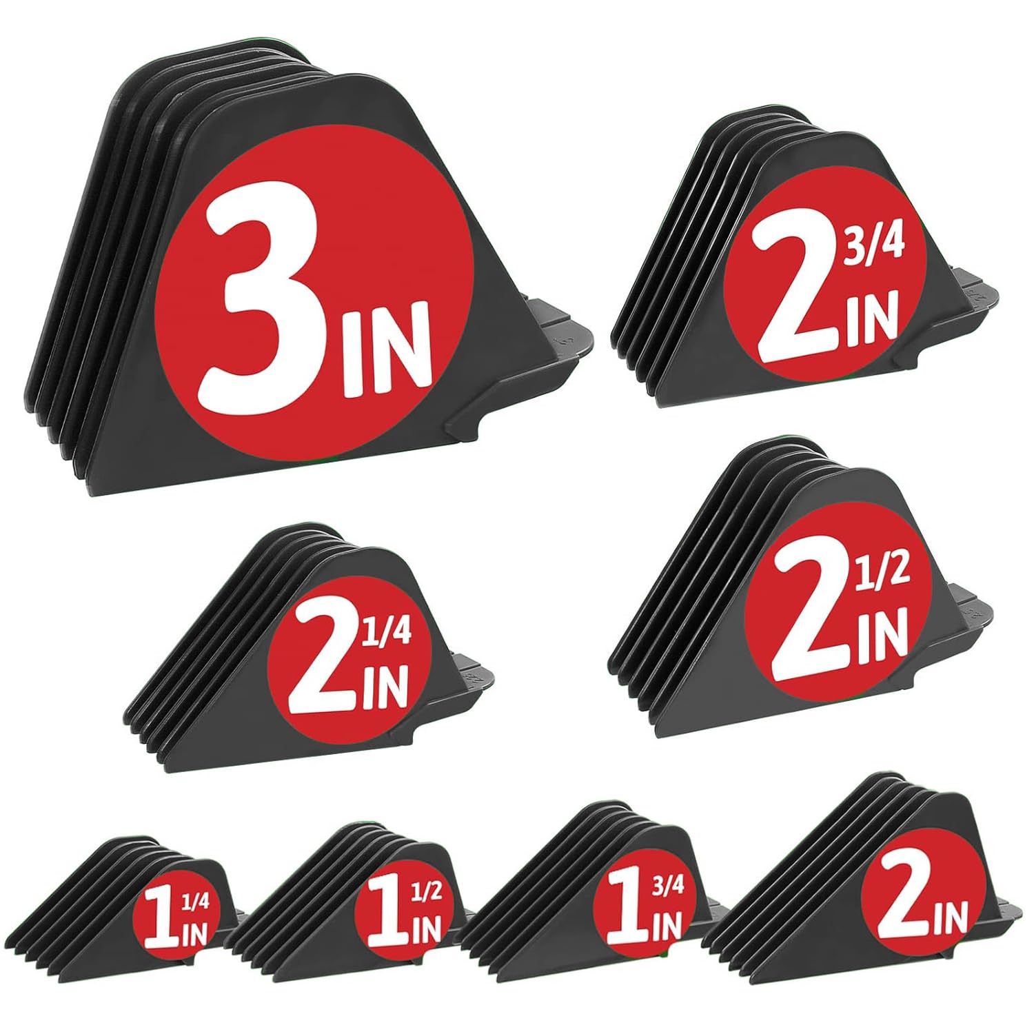 Photo 1 of 3 Inch Clipper Guards, Hair Clipper Guide Combs Premium for Wahl Clippers Mega Cutting Guides/Combs with 8 Cutting Lengths from 1.25-3 Inch (Dark Gray, 8pcs from 1.25-3 Inch)