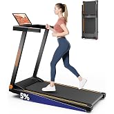Superun Incline Waking Pad Treadmill with Handle Bar for Home, 300 LBS | Foldable Walking Pad with Desk, 3.0HP Heavy Duty Treadmill, 0.6-7.5 MPH, Low-Noise Treadmill with Smart APP &amp; Remote Control