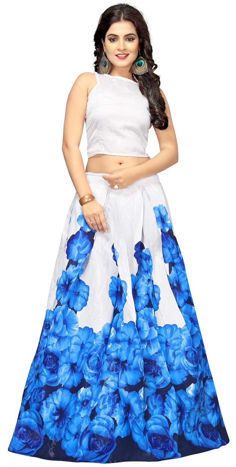 nena fashion women's floral printed silk semi-stitched lehengha choli