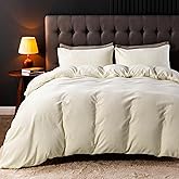JELLYMONI Beige Velvet Duvet Cover Queen Size - 3 Piece Ultra Soft Plush Bedding Set, Luxury Fluffy Comforter Cover with Zipper Closure & 8 Corner Ties for Bedroom