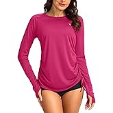 SANTINY Women's UPF50+ Rash Guard SPF Long Sleeve Swimsuits Top UV Sun Protection Swim Shirts for Woman