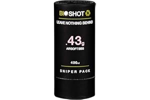 Biodegradable Airsoft BBS - Super Slick Seamless Sniper Weight Competition Match Grade for All 6mm Airsoft Guns and Accessories (400 Round Sniper Pack, White) by Bioshot