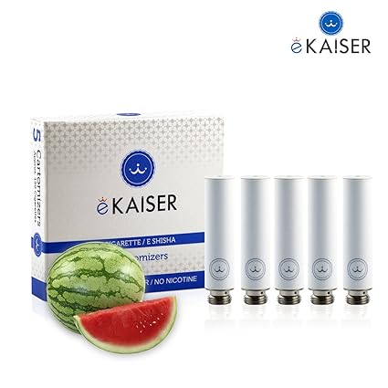 E-Zigarette | E-Liquid 5er Pack Weiß Cartomizer | Wassermelone-Geschmack | E-Shisha | für eKaiser Wiederaufladbar E-Shisha Zi