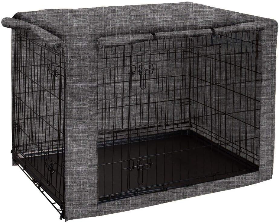 thumbnail image 2 of 600D Waterproof Dog Crate Cover – Fits 36-Inch Wire Kennel – Includes Storage Bag, Beige 2 of 14