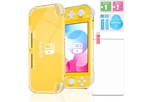 ECHZOVE TPU Case for Nintendo Switch Lite, Clear Protective Case for Nintendo Switch Lite with Tempered Glass Screen Protector - Clear