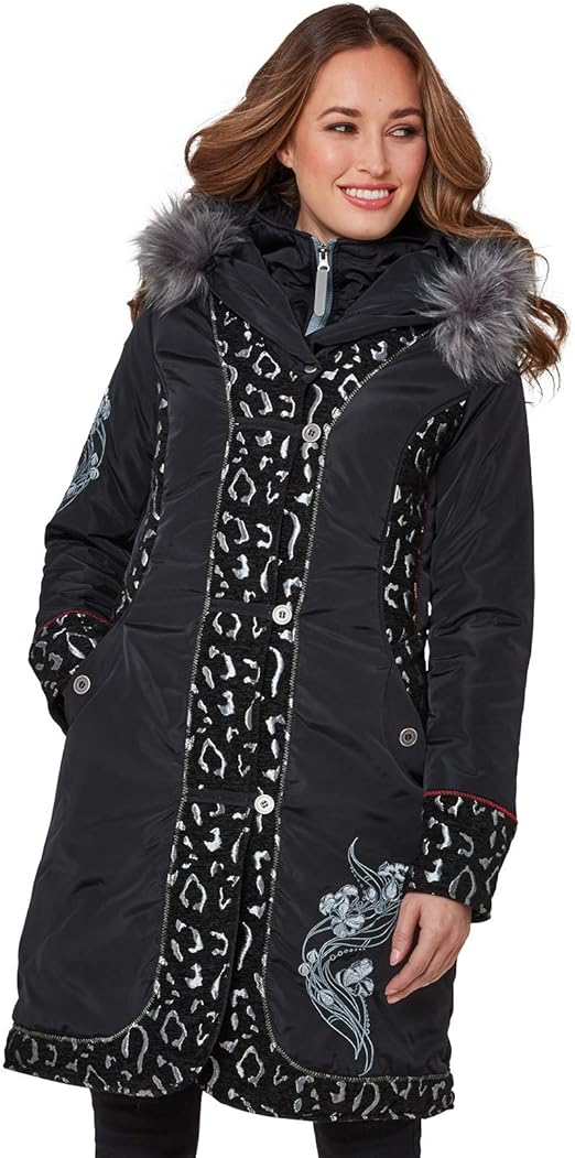 Joe Browns Women's Animal Jacquard Parka Coat Amazon.co.uk Clothing