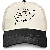 Uinntiwell Let Them Trucker Hat Women Funny Mesh Hats for Summer