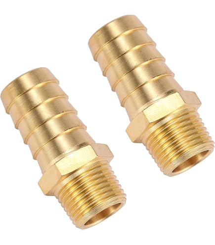 25 Pieces) 3/8 SWIVEL HOSE BARB X 1/4 MALE NPT BRASS Fitting Gas