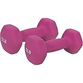 Sunny Health & Fitness Neoprene Coated Hex Shaped Dumbbell Non-Slip Fitness Weights for Home Gym Exercise, Full Body Workout Strength Building, Weight Loss, Sold in Pairs - Sizes - 2LB, 5LB, 8LB, 10LB