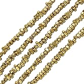 Firstmeet 200pcs Hematite Stone Loose Beads Irregular Shape Chip Stone for Jewelry Making(DIY-1026-Gold)