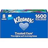 Kleenex Trusted Care Facial Tissues, 8 Flat Boxes, 200 Tissues per Box