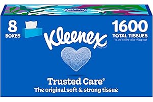 Kleenex Trusted Care Facial Tissues, 8 Flat Boxes, 200 Tissues per Box, 2-Ply, Packaging May Vary