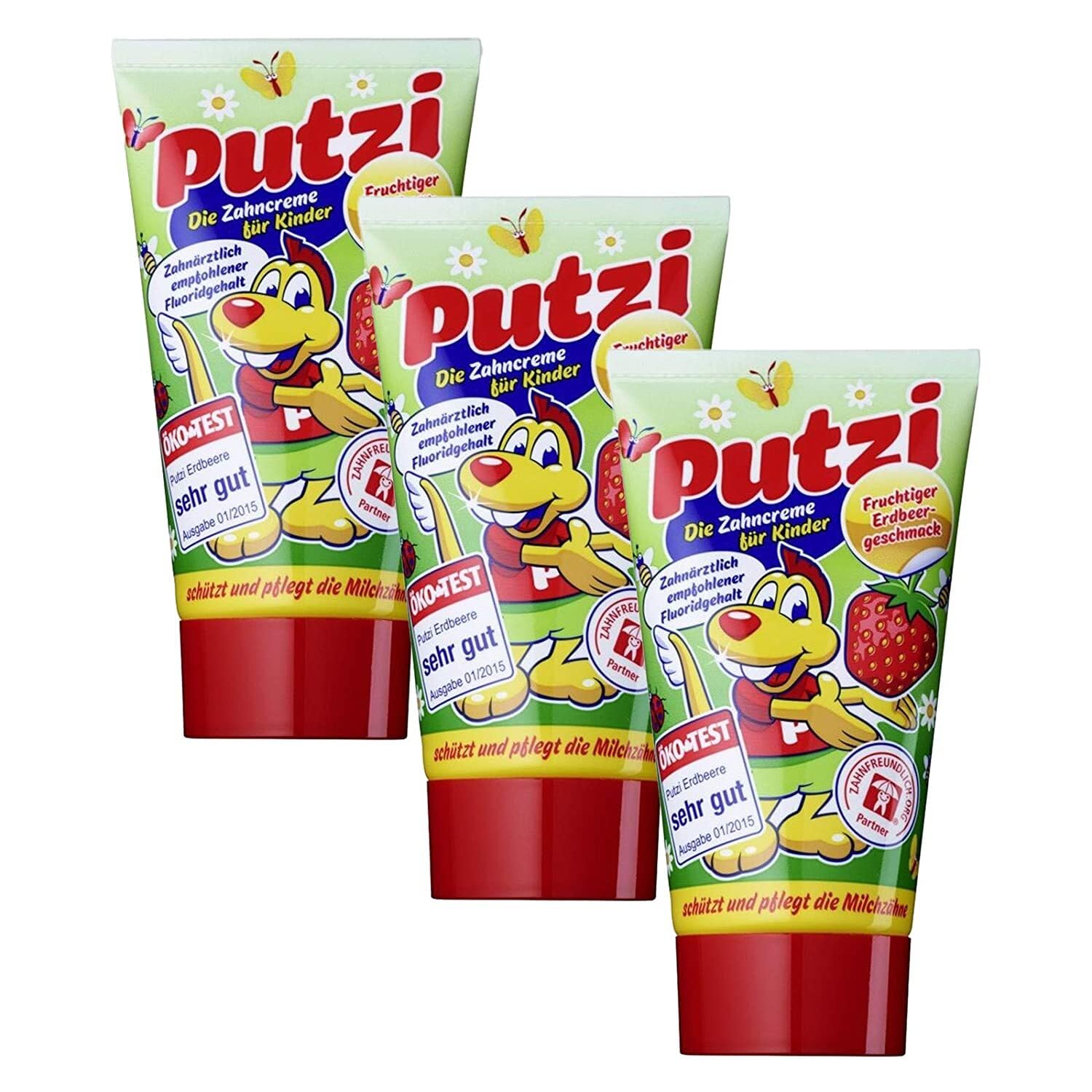 Putzi Strawberry Toothpaste 50ml, Pack of 3 (3X 50ml)
