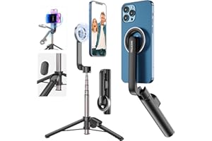 TELESIN Magnetic Selfie Stick Tripod for Magsafe with Bluetooth Remote Control, 27" Extendable Phone Stand Tripod for Live St