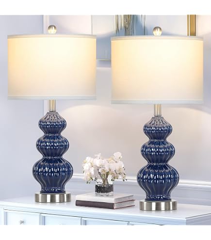 【ブルーOneLine】チューブテープライト ホワイト 15m 3セット Rinweey Triple Gourd Ceramic Table Lamps Set of 2, Modern Blue
