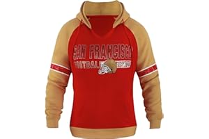 FANSAMER Womens Football City Fans V Neck Raglan Vintage Athletic Hoodies Pullovers Fleece Sweatshirts - Navy & White