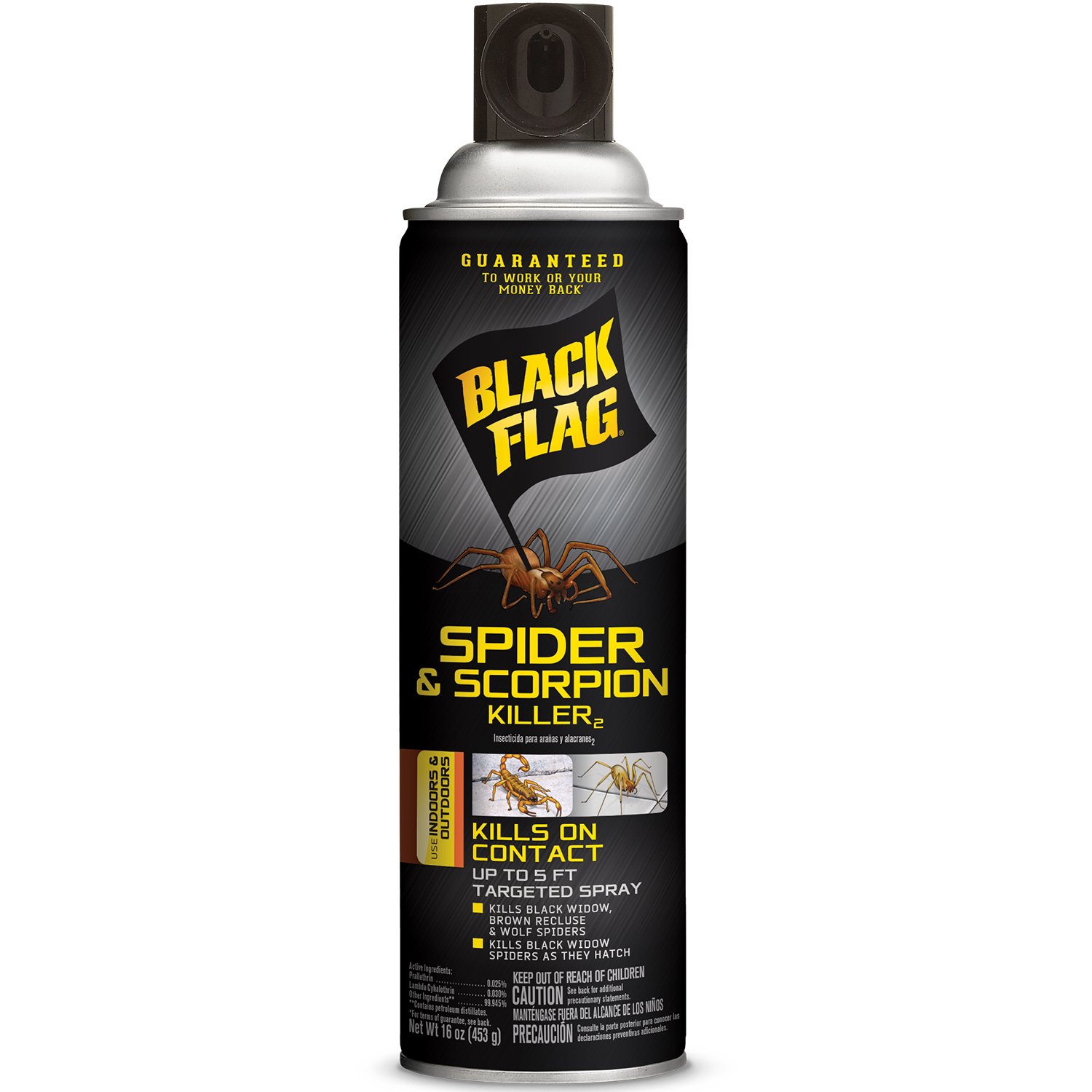 Black Flag Spider and Scorpion Killer 16 Ounces, Aerosol Insecticide Spray, 12 Pack