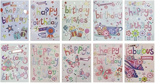 Amazon 子供用バースデーカード ポップアップ グリーティングカード ミュージックカード花柄 星柄 透かし彫り 誕生日祝い メッセージカード 誕生日カード 誕生日ポップアップ 祝福カード 贈答小物 かわいい 10枚セット グリーティングカード 文房具 オフィス用品