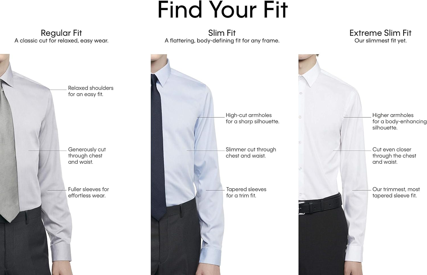 Calvin Klein Men's Dress Shirt Slim Fit Non Iron Herringbone Spread Collar at  Men’s Clothing store