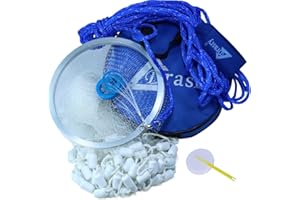 Drasry Fishing Cast Net with Aluminum Ring 3/8 or 1/2 Mesh for Saltwater Freshwater Bait Shrimp Trap Fish Throw Net Heavy Duty Sinker. Size 4FT/5FT/6FT/7FT Radius