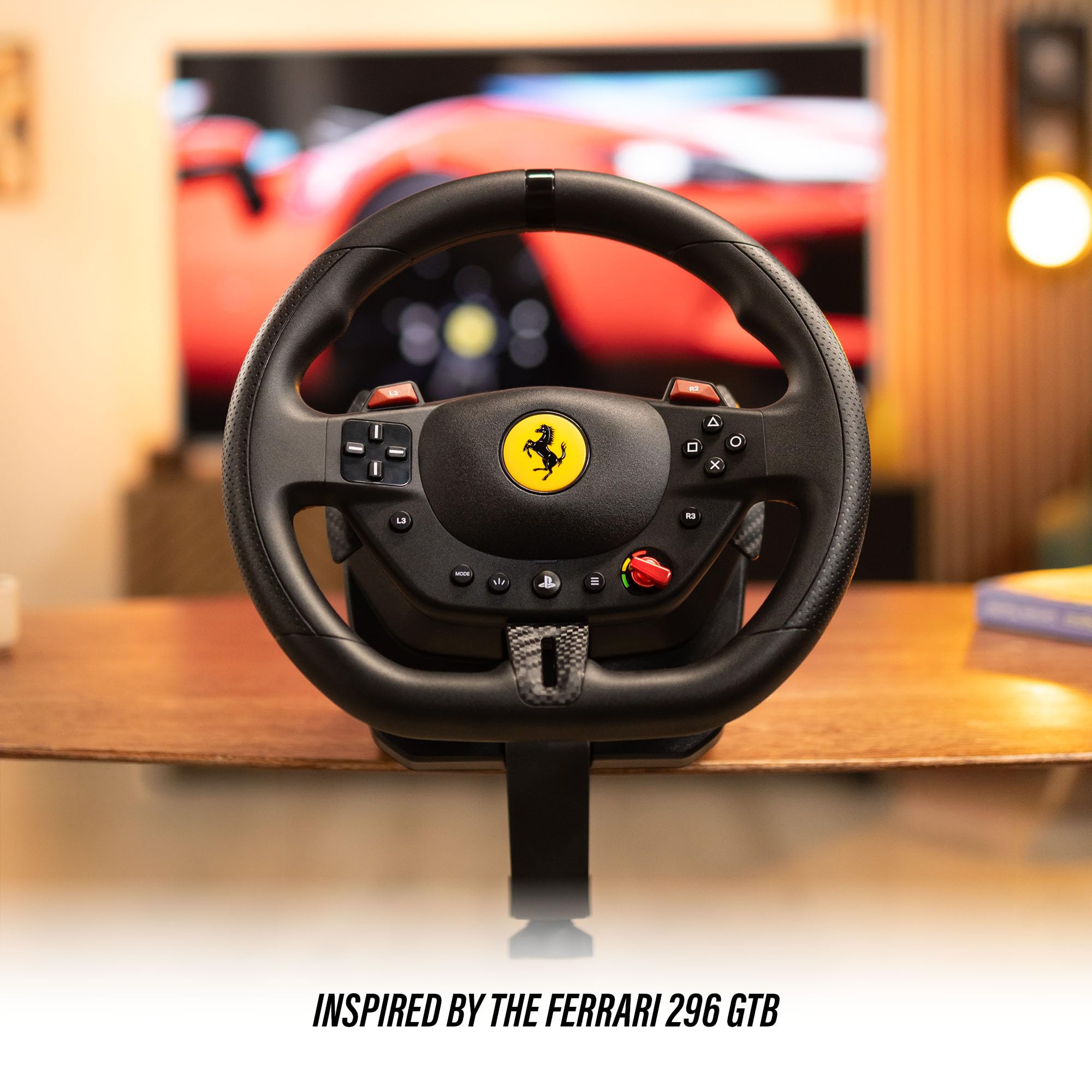 Thrustmaster T98 Ferrari 296 GTB Racing Wheel and Pedal Set (compatible with PS5, PS4 & PC)