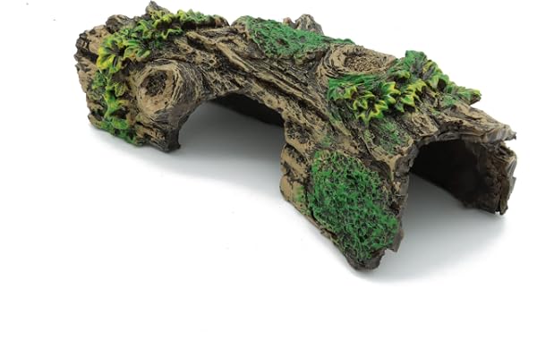 JIH Aquarium Decorations Resin Hollow Tree Trunk Ornament, Bettas House Cave Wood House Decor for Fish Tank (HS-SP207)