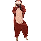 Très Chic Mailanda Sherpa Unisex Adult Animal Onesies Cosplay Pajamas Sleepwear Halloween Costume