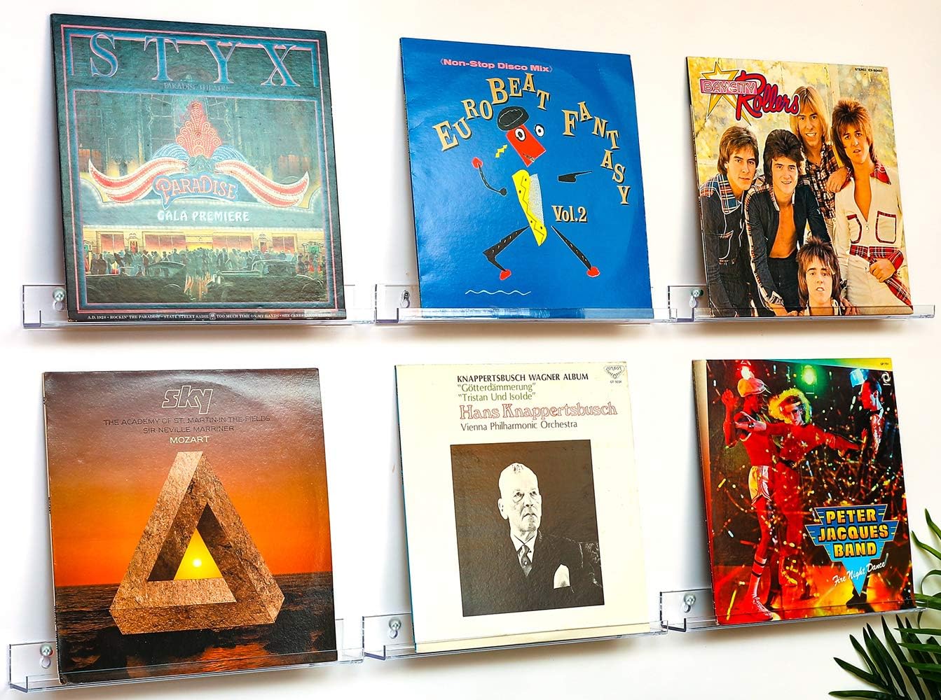 Sooyee Clear LP Vinyl Record Display Shelf Wall Mount,6 Pack Acrylic Album Record Holder,Display Your Daily Listening in Style Office Home: Home Improvement