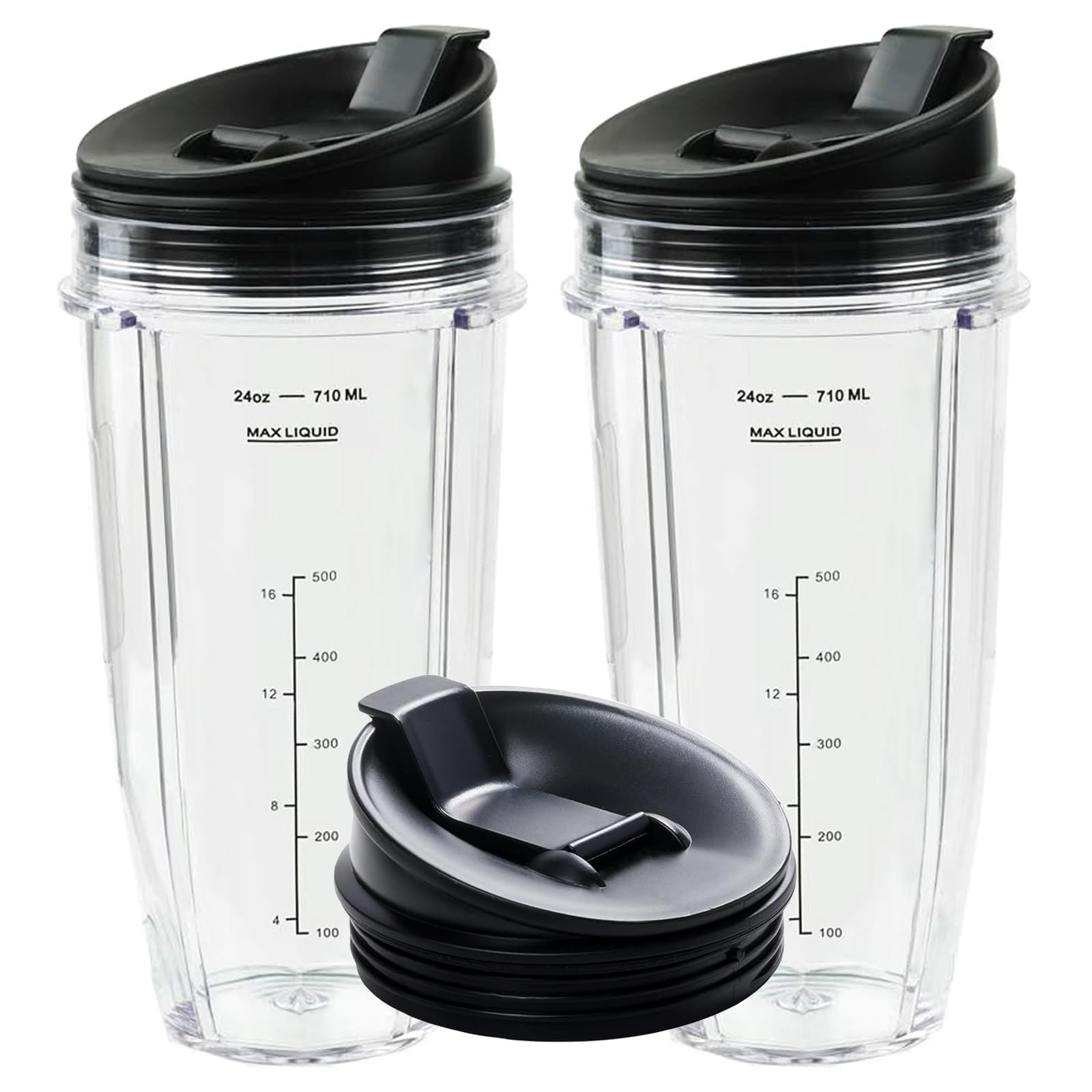 Blender Cups Replacement for Ninja Blender, Blender Replacement Parts 24oz Blender Cups Compatible with Ninja BN401 BN751 BN801 BL450 BL456 BL480 BL642 BL682 NN102 SS401 SS101 TWISTi SS151 SS351