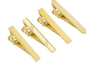 TAIGRAMA Tie Clip for Men Set, Gold Tie Bar and Tie Pin Clip for Regular Ties, Unique Mens Tie Clip Tie Clasp Suitable for Wedding Anniversary Business Professional and Best Gifts