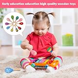 Eophmi Wooden Baby Maracas 4 Pcs Colorful Shakers Sensory Musical Instrument view 4