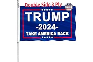 ARSOF Trump 2024 Flag 3 Ply Take America Back Double Sided Donald 3x5 Trump Flags 2024 Outdoor 240D Polyester with Durable Canvas Header and 2 Brass Grommets for Indoor Car Wall